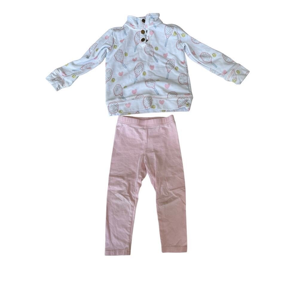 Grace & James Baby Wynnie Floral Popped Collar Pullover and Leggings Set Size 2T